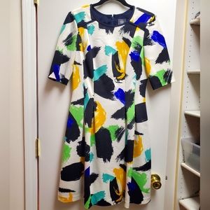 Vince Camuto dress w paint swipe design